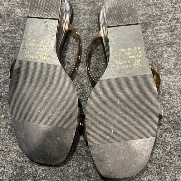 Vintage Renica Womens Size 8M Gold Lucite Wedge Heel Sandals Very Retro - Picture 7 of 13